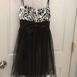 Black and sequenced homecoming dress